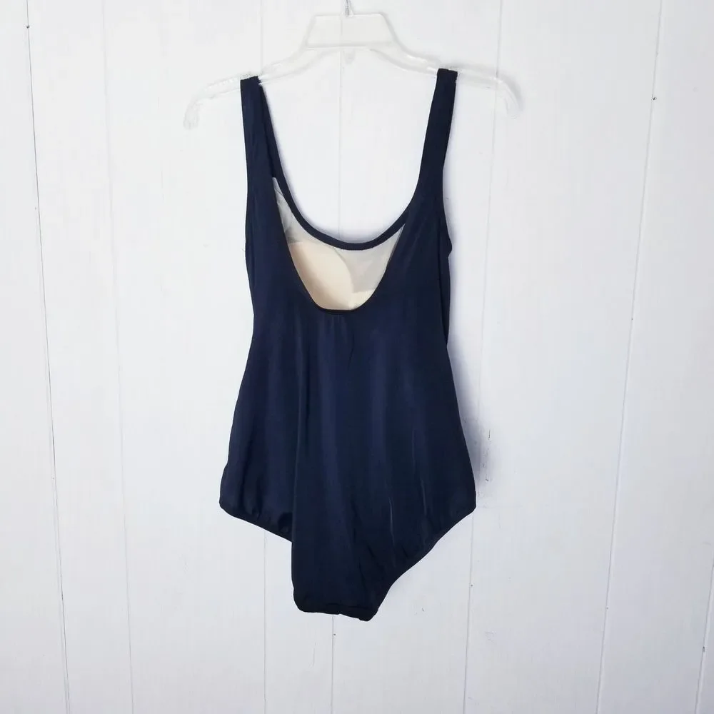 Roxanne Classics One Piece Swimsuit Women Size 14/38C Black Gold